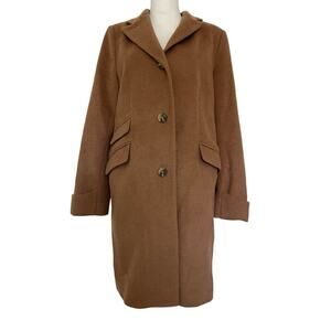 Lauren Ralph Lauren Womens Wool Blend Walker Coat Size 14 Camel Brown Old‎ Money